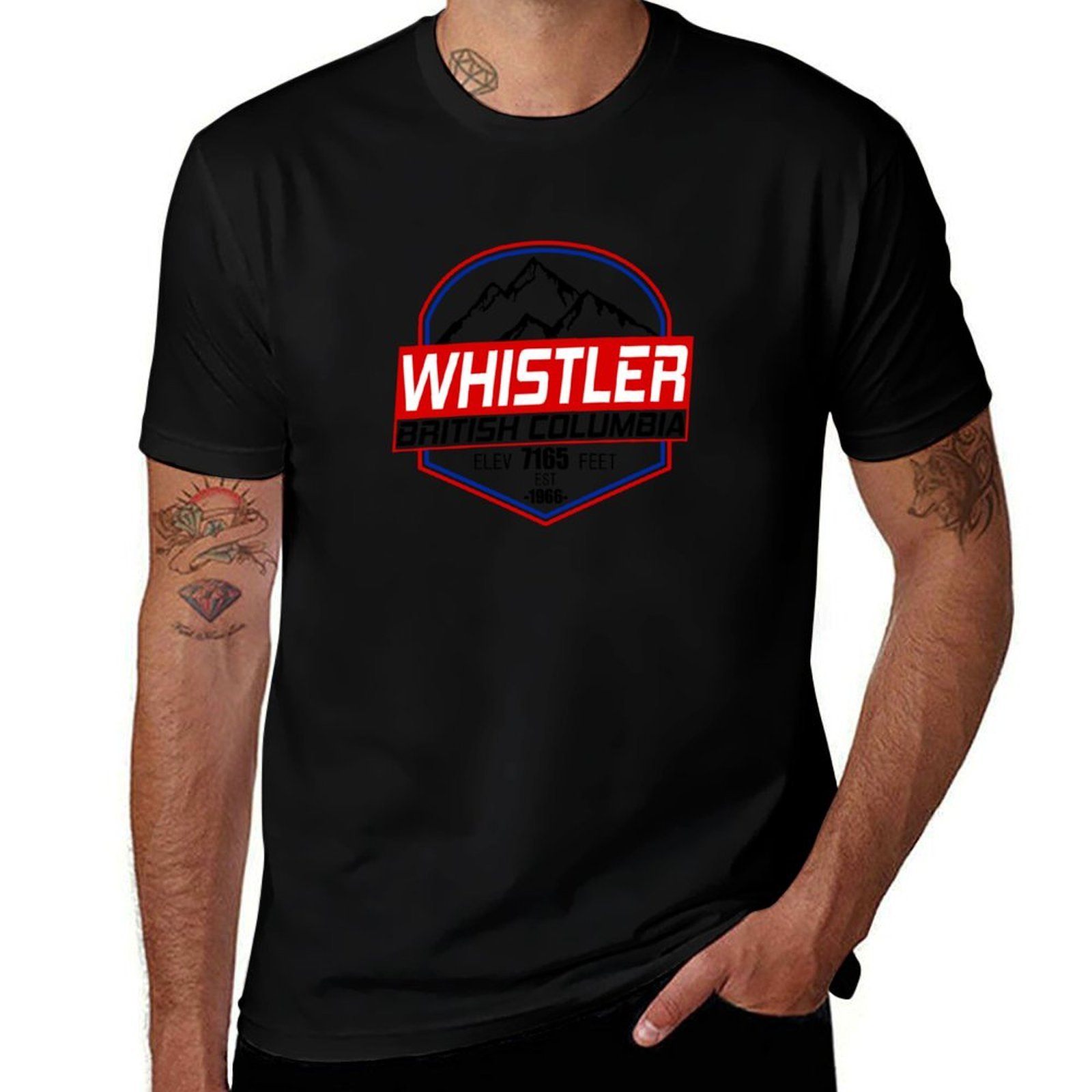 Mountain Biking Whistler - T-shirt Ski Whistler B.C Canada, paradis