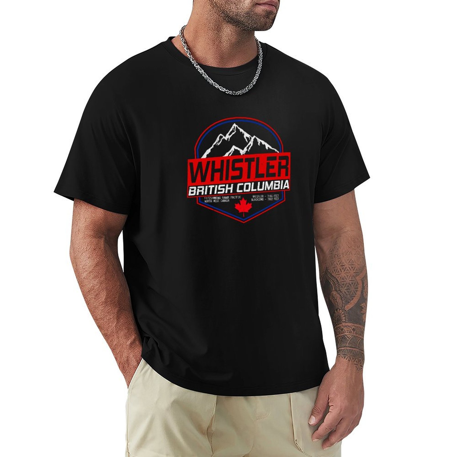 Mountain Biking Whistler - T-shirt rétro Ski Whistler B.C Canada,