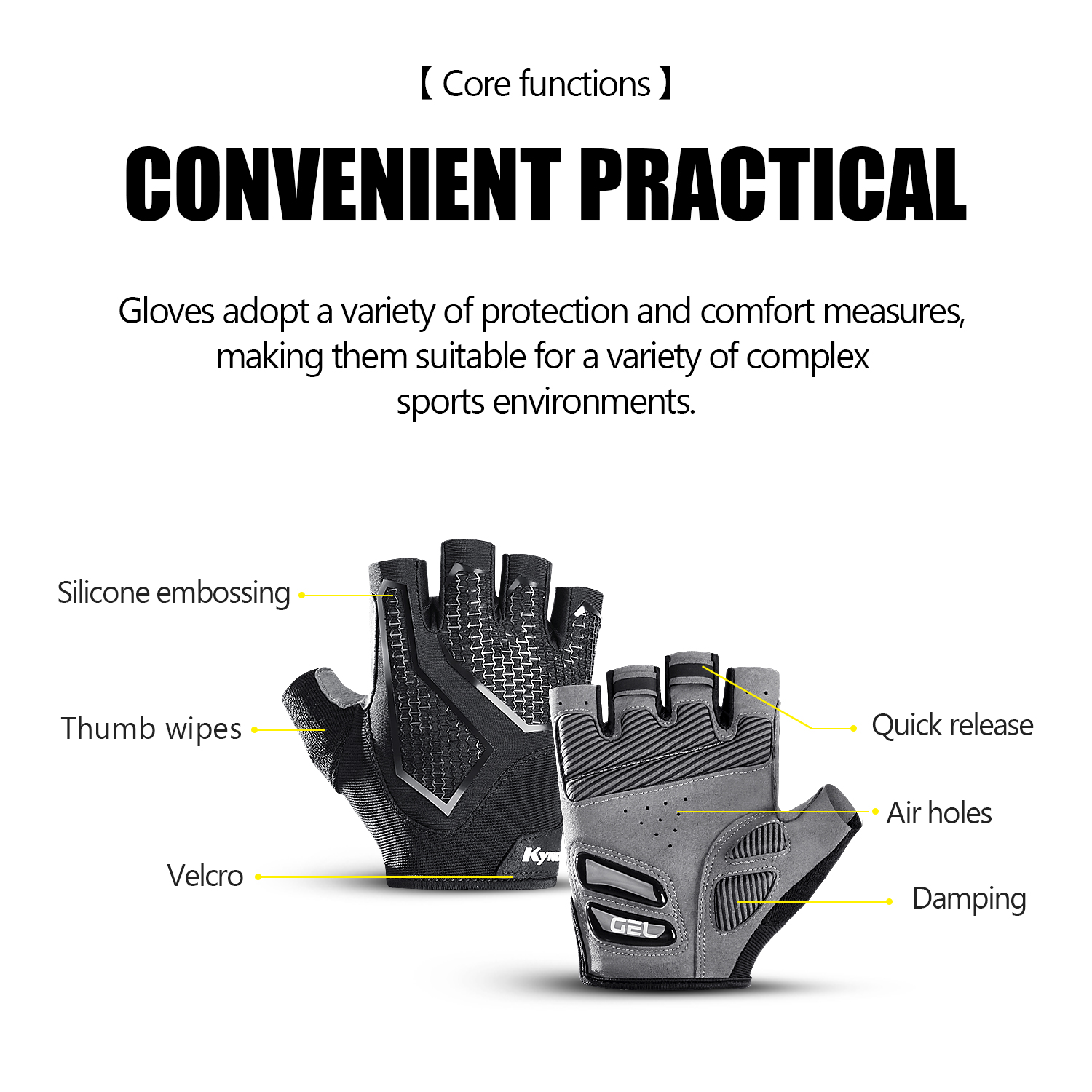 Gants de cyclisme Kymc à demi- - Mountain Biking Elbow Pads avis et prix