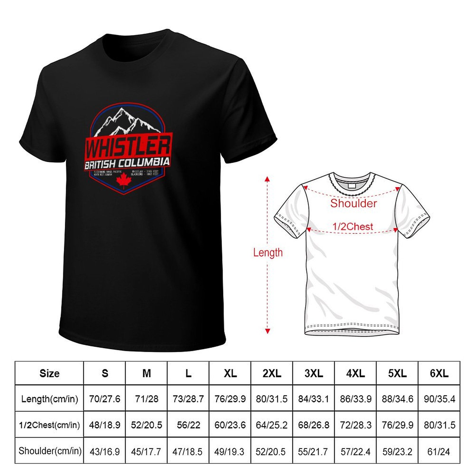 T-shirt rétro Ski Whistler B.C - Mountain Biking Whistler avis et prix